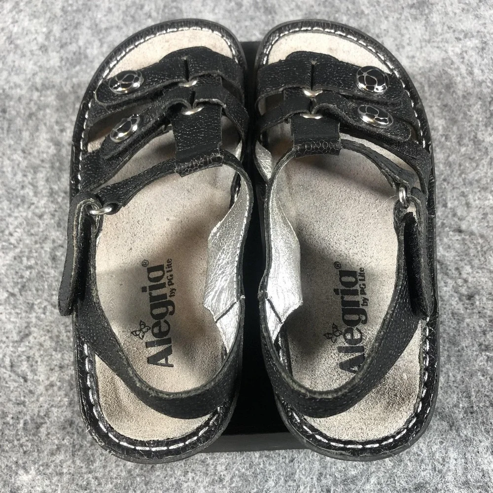 Alegria KLE-501 Wedge Sandals Womens 7-7.5 Black Slip‎ Resistant Comfort